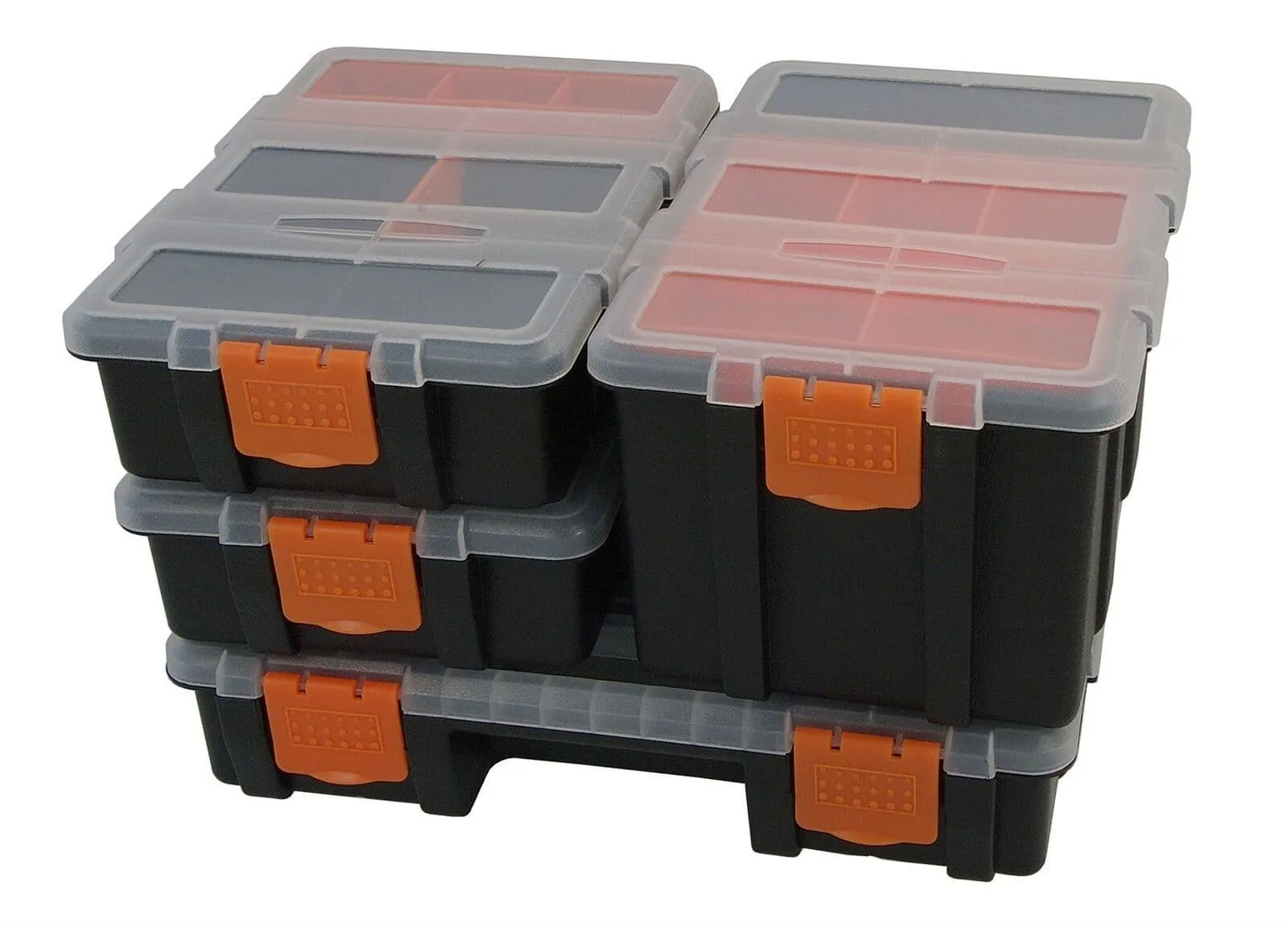 4Pc Compartment Storage Box Organiser Case Set Screws, Nails, Nuts, Bolts, Craft