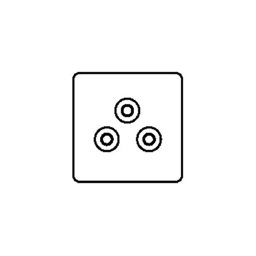 Studio Range-Satin Brass-5 Amp 3 Round Pin Socket