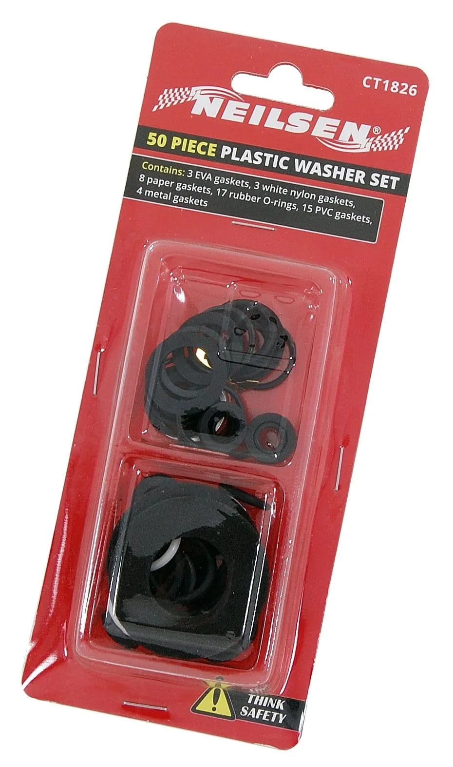 50 Rubber Fibre Plastic Metal Tap Sink Seal Washers Assorted Plumbing O Ring Set