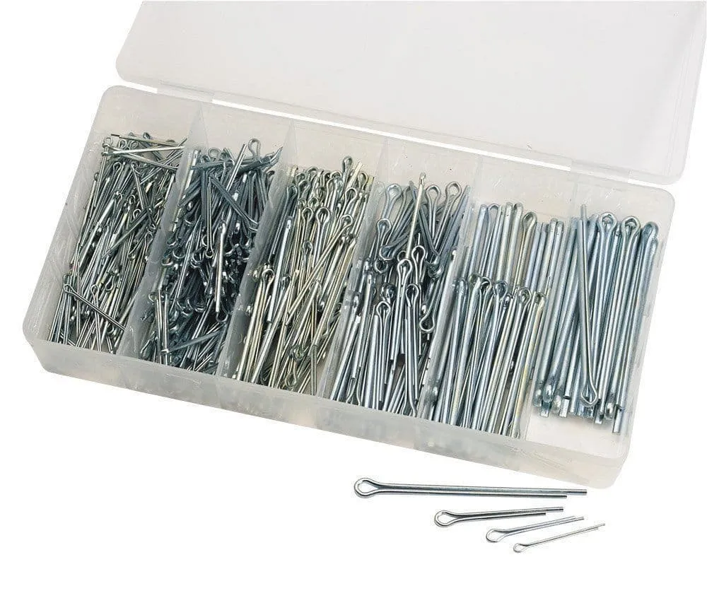 500Pc Cotter Pin Assortment Stainless Steel Split Pins Kit Garage Workshop