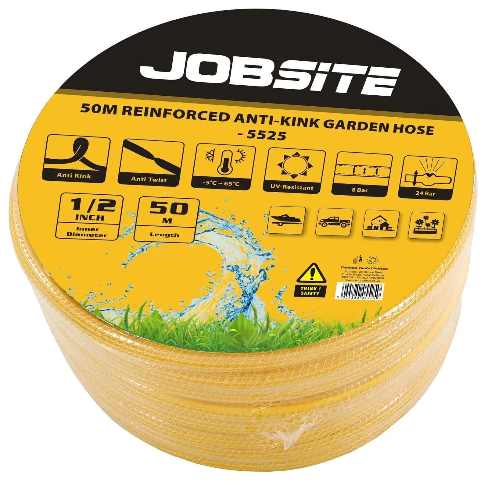 50M Garden Hose Pipe 1/2 Inch Reinforced Anti-Kink