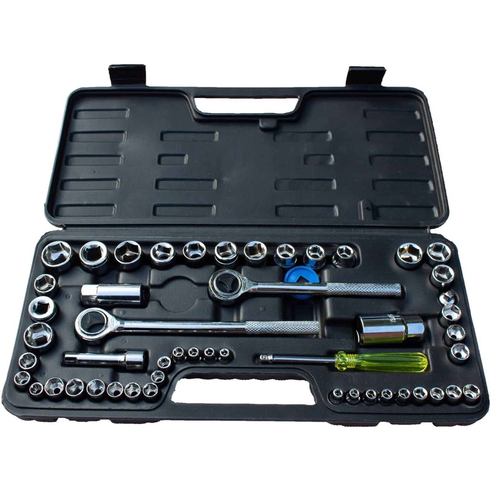 52Pc Socket Set 1/4" 3/8" 1/2" Sockets