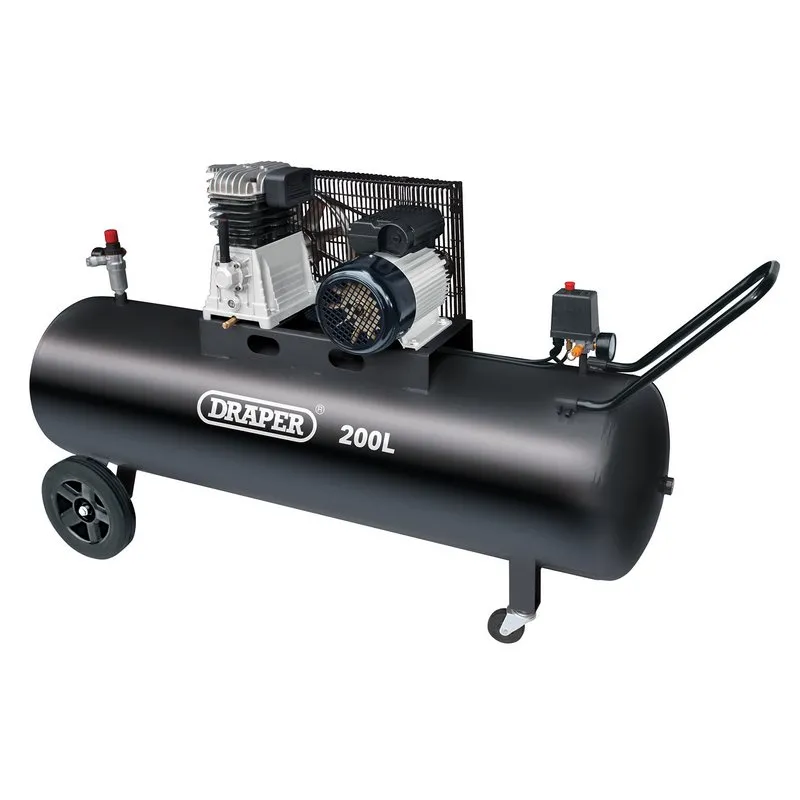 DRAPER 200L Belt-Driven Air Compressor, 2.2kW/3hp