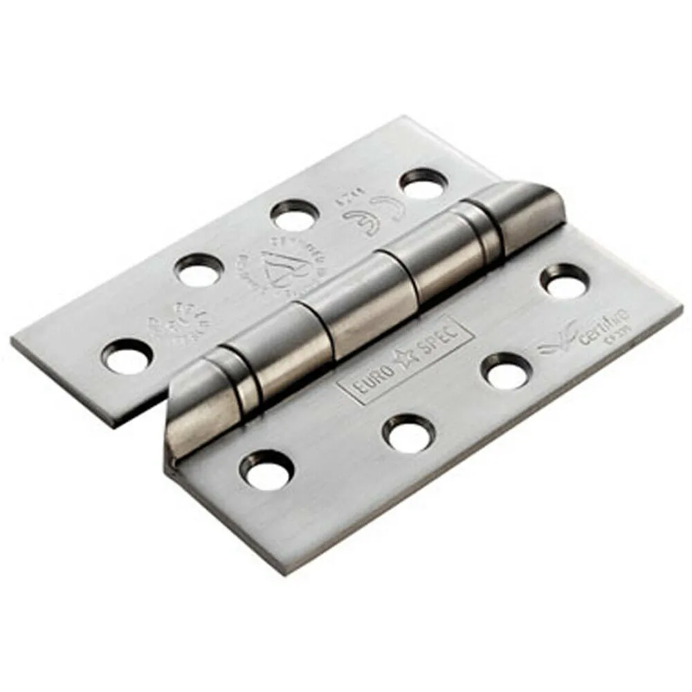 PAIR 102 x 76 x 3mm 13 Ball Bearing Hinge Stainless Steel Interior Door