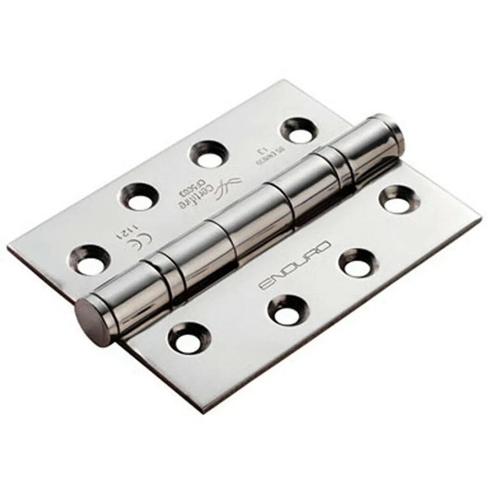 PAIR 102 x 76 x 3mm 13 Ball Bearing Hinge Bright Stainless Steel Interior Door