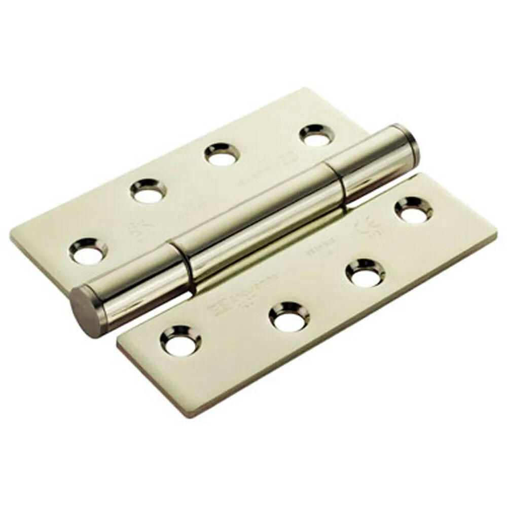 PAIR 100 x 75 x 3mm Concealed 14 Bearing Hinge Stainless Brass Internal Door