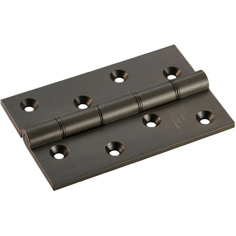PAIR 102 x 67 x 4mm Brass Washered Butt Hinge Matt Bronze Internal Door