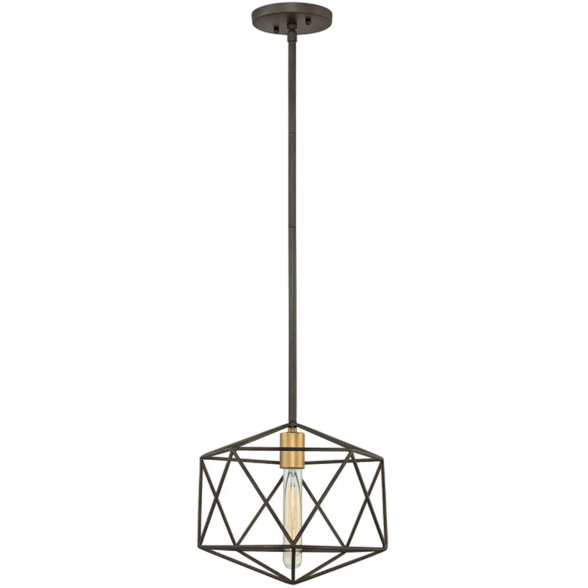 Geometric Gold Pendant Metallic Coloured Lamp Holder Matte Bronze LED E27 100W