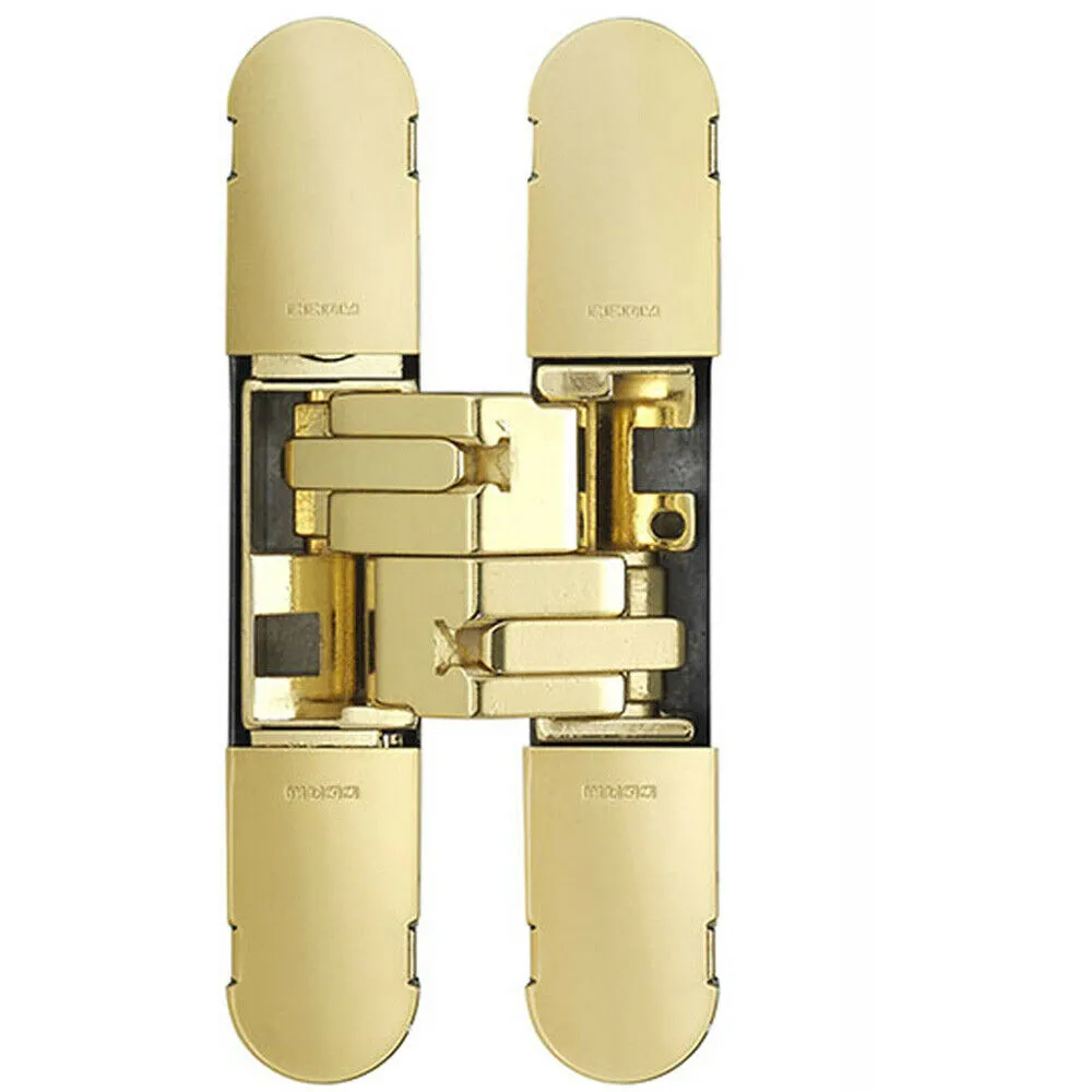 134 x 24mm Concealed Medium Duty Hinge Fits Unrebated Doors Brass Plated