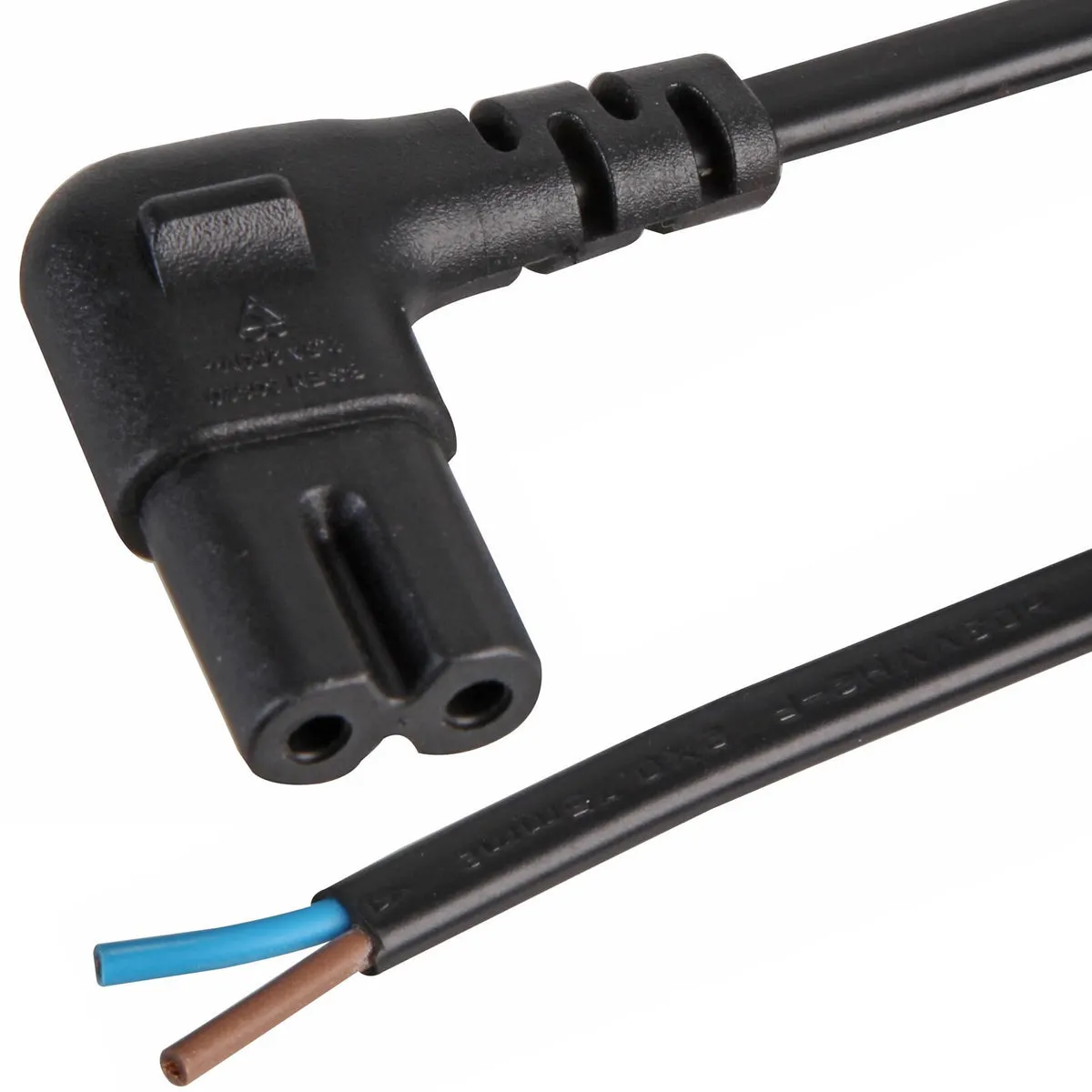 2m Figure of 8 (C7) Plug to Bare Stripped Ends Mains Power Cable Lead Battery