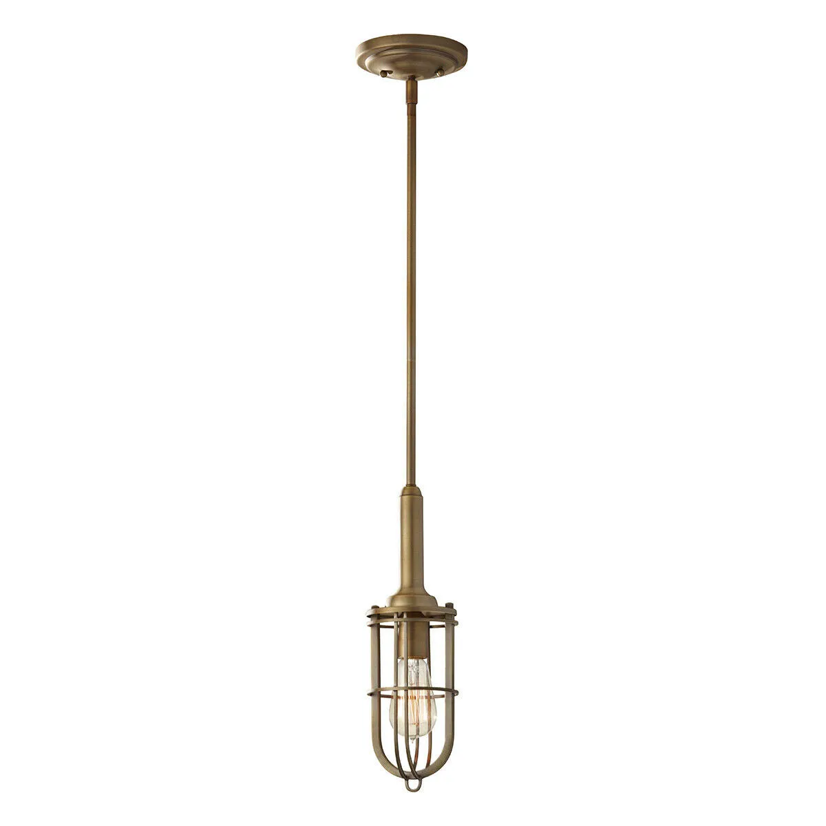 1 Bulb Ceiling Pendant Light Fitting Dark Antique Brass LED E27 60W Bulb