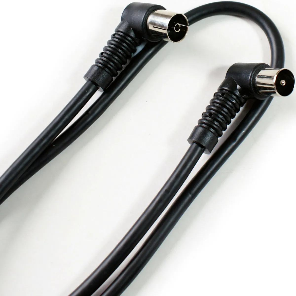 0.6m Aerial Lead 90 Degree Male Plug To Female Socket Coaxial Cable Right Angled