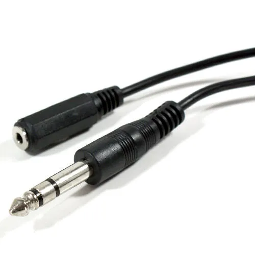 0.5m 6.35mm Jack Plug to 3.5mm Stereo Socket Patch Extension Cable Ã‚Â¼" Headphone