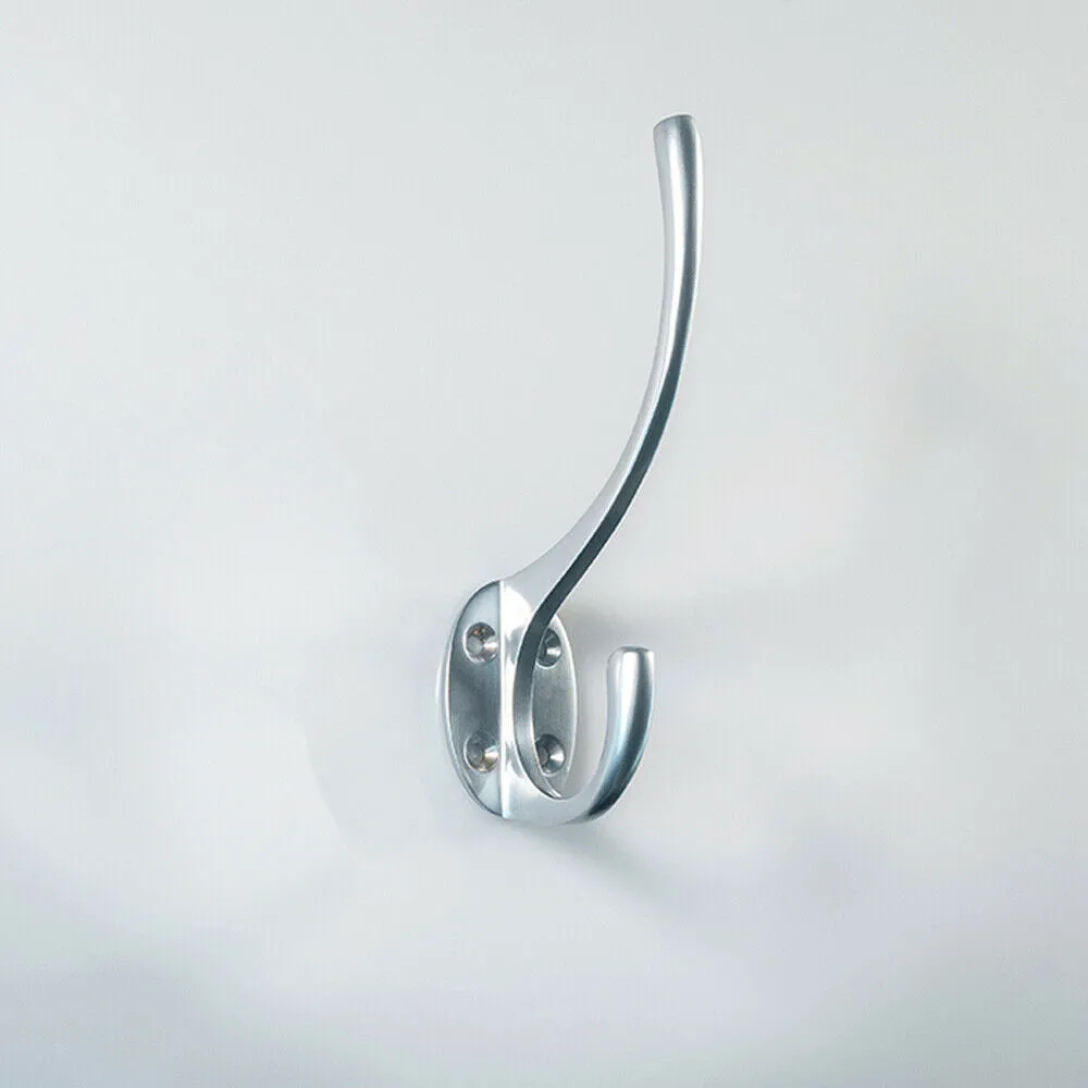 Victorian Hat & Coat Hook on Oval Backplate 64mm Projection Satin Chrome