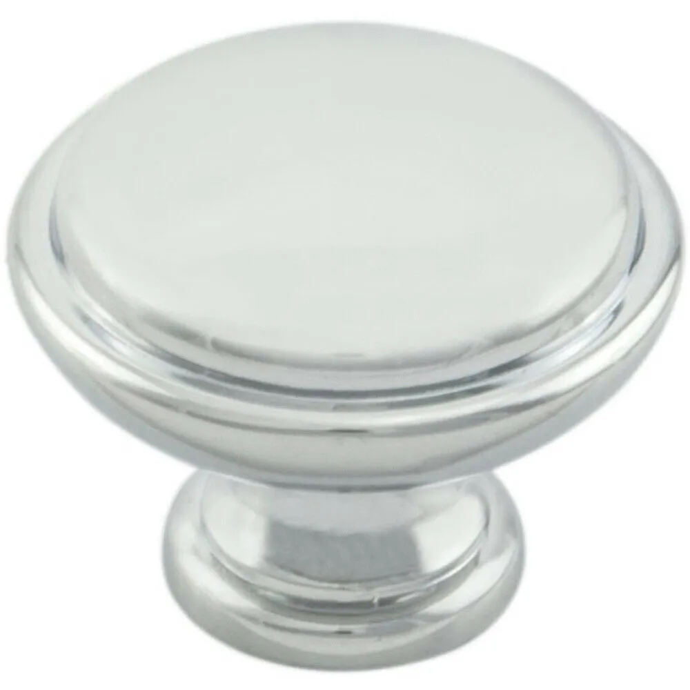 Domed Top Cupboard Door Knob 34mm Diameter Polished Chrome Cabinet Handle