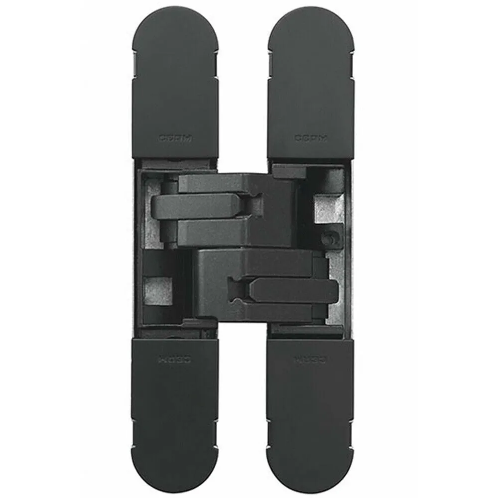 130 x 30mm Concealed Heavy Duty Hinge Fits Unrebated Doors Matt Black