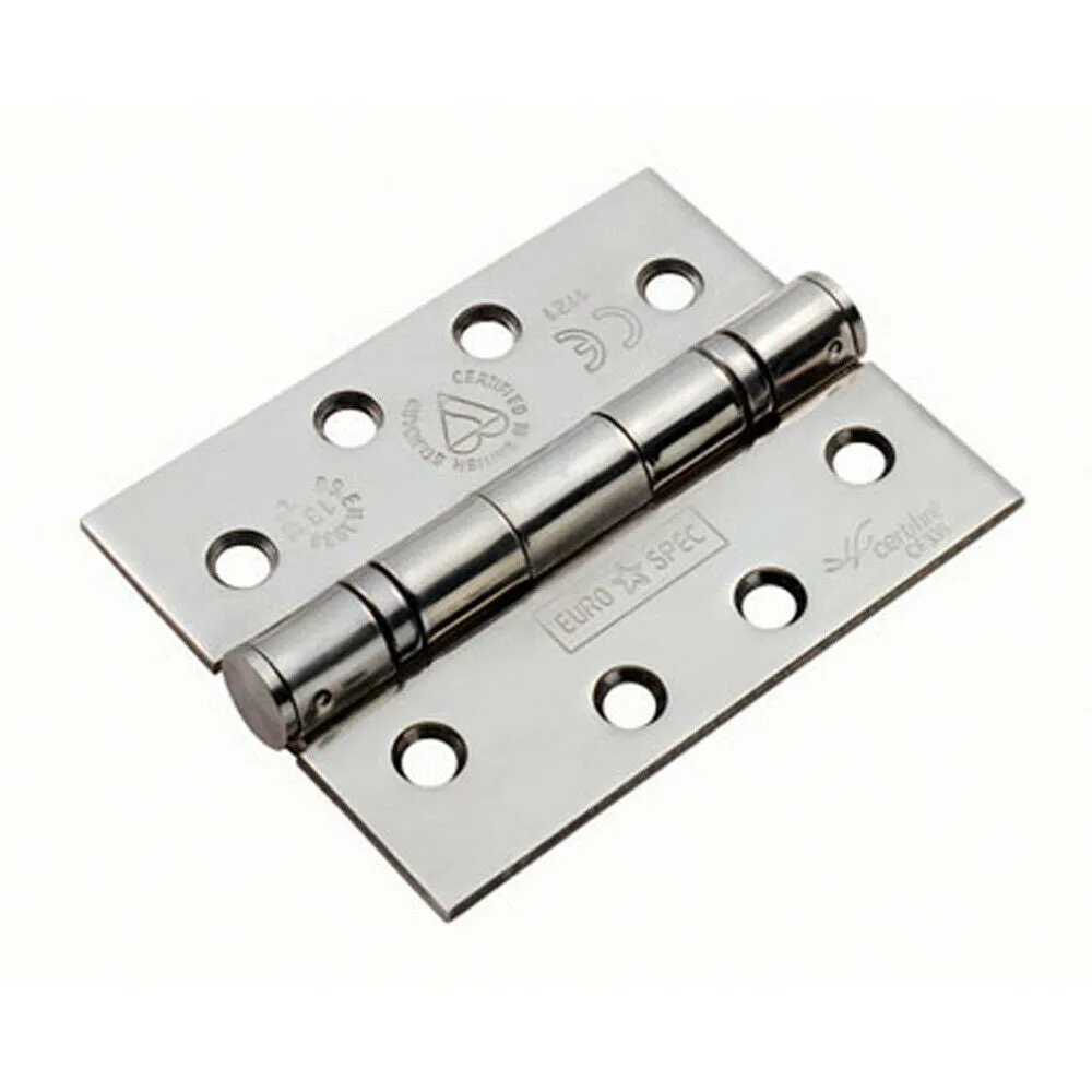 PAIR 102 x 76 x 3mm Ball Bearing Hinge Square Stainless Steel Interior Door