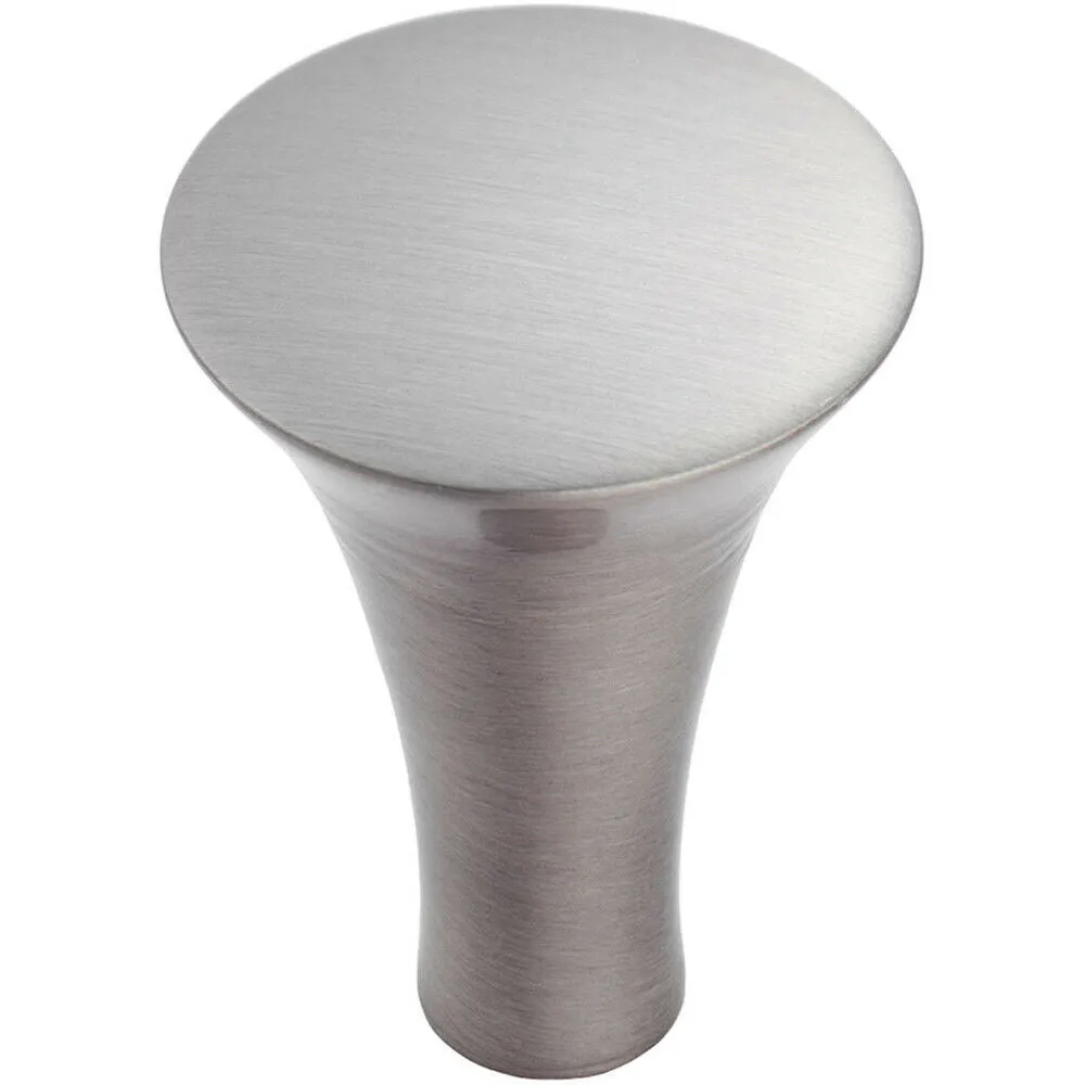 Trumpet Cupboard Door Knob 25mm Diameter Satin Nickel Cabinet Handle