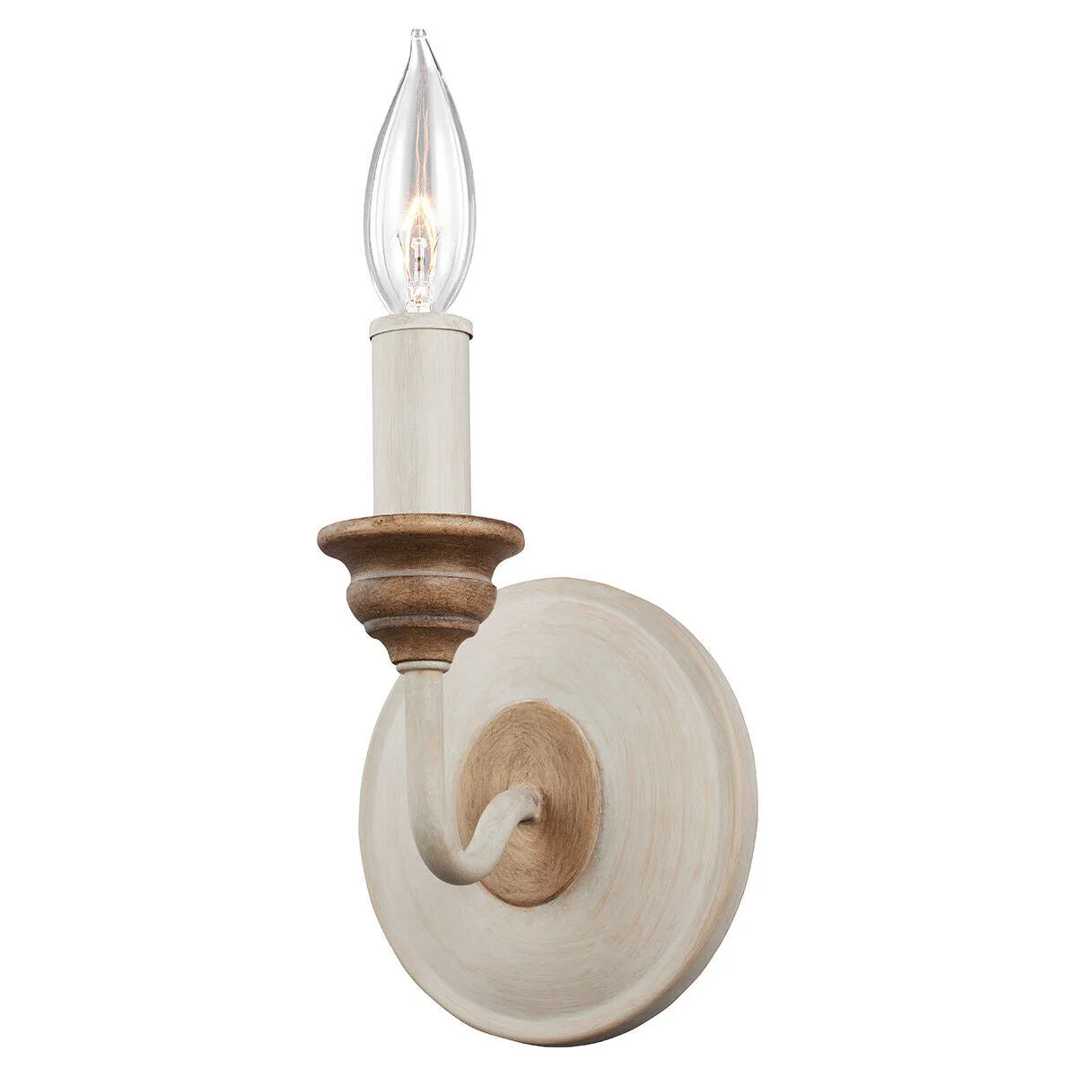 Wall Light Sconce Chalk Washed/Beachwood LED E14 40W Bulb