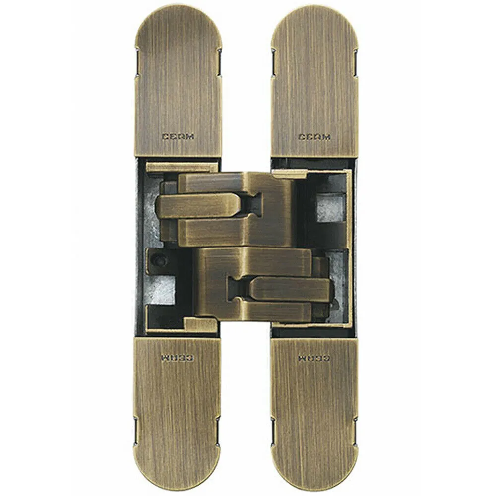 130 x 30mm Concealed Heavy Duty Hinge Fits Unrebated Doors Antique Bronze