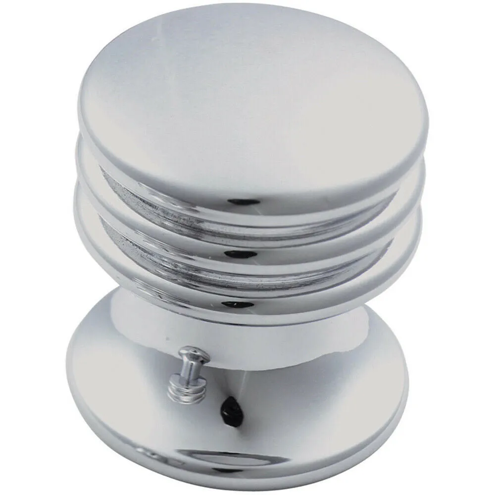 One Piece Textured Cupboard Door Knob 15.5mm Diameter Polished Chrome