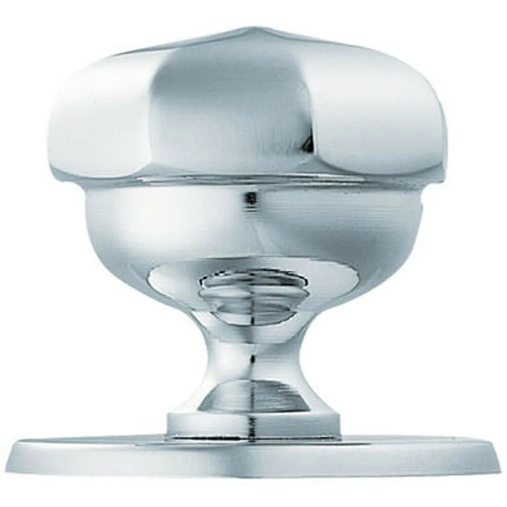79mm OCTAGONAL Centre Door Knob Victorian Polished Chrome Outdoor Handle