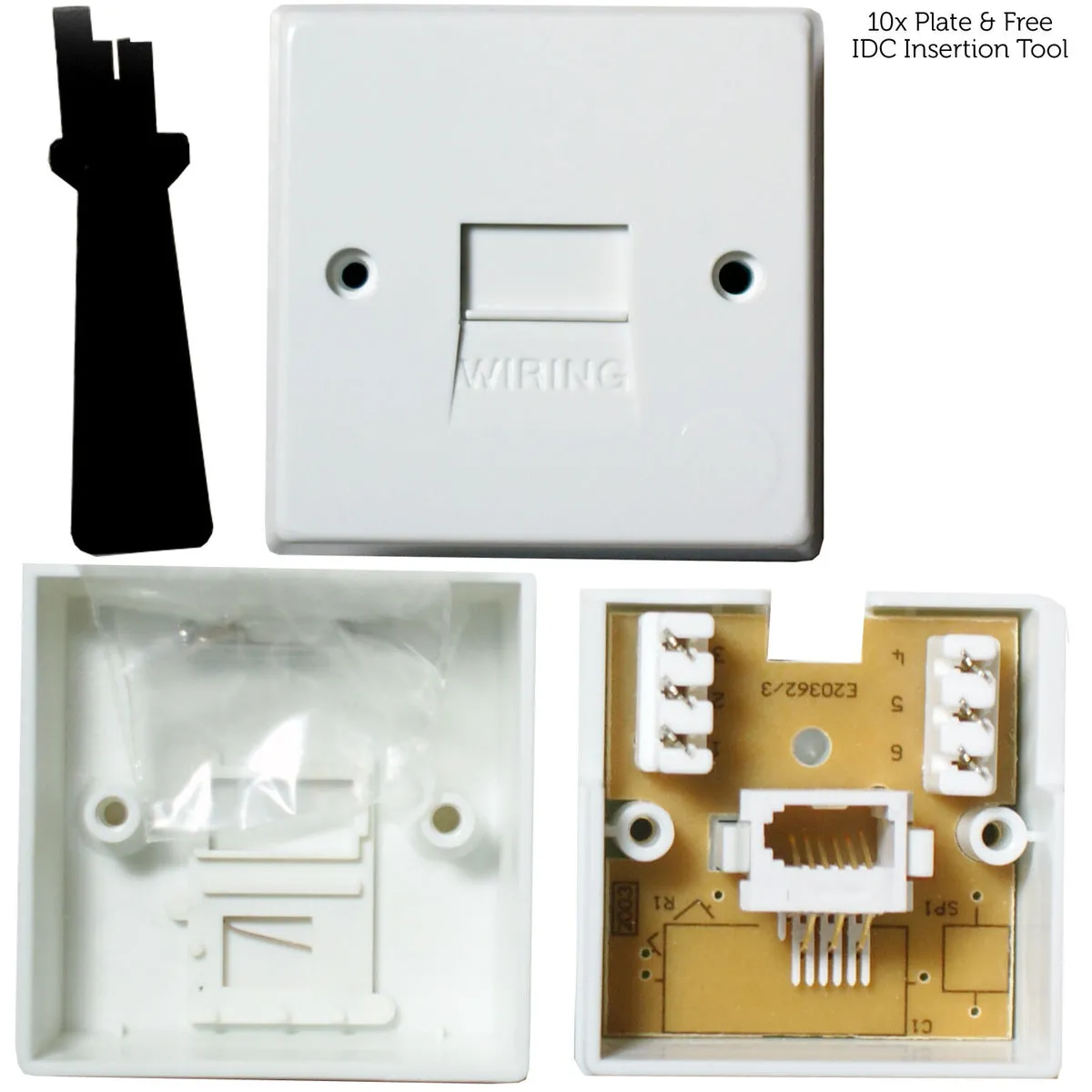 10x BT Extension Telephone Wall Socket IDC Slave Secondary Outlet Plate 1/3a