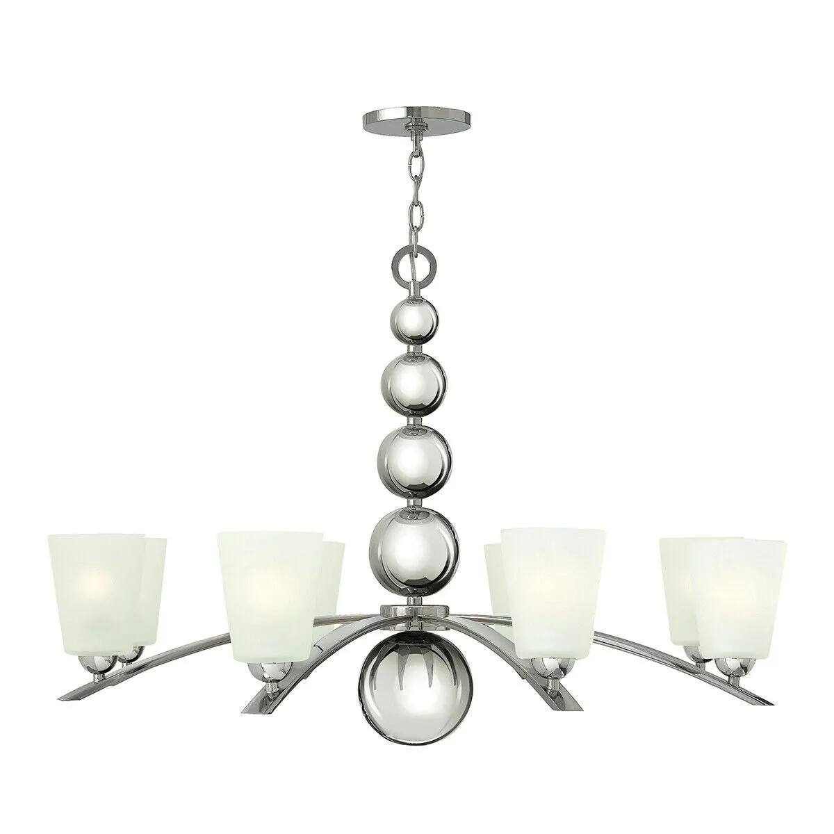8 Bulb Chandelier LIght Highly Polished Nickel LED E27 60W