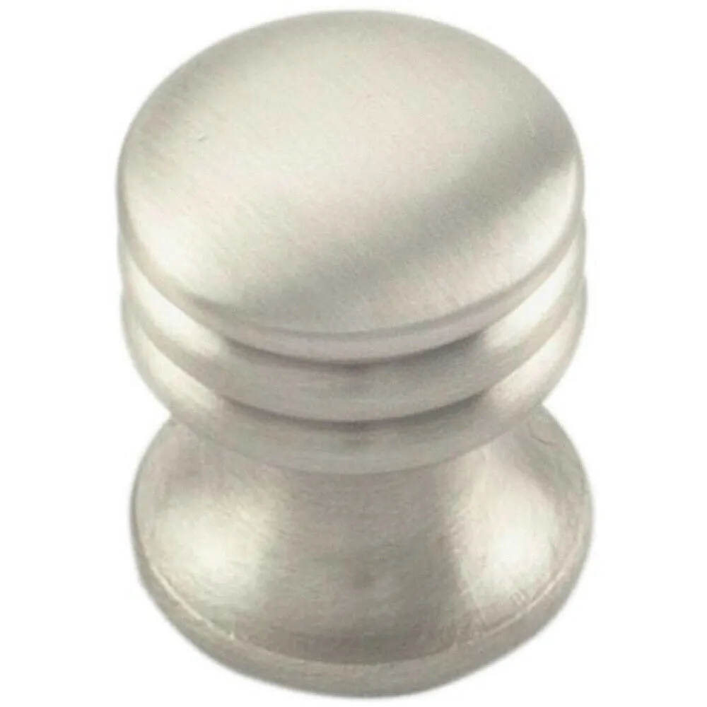 One Piece Textured Cupboard Door Knob 15.5mm Diameter Satin Nickel