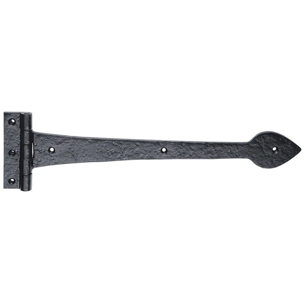 PAIR 430 x 102mm Ornate T Hinge Black Antique Internal Decorative Door Hinge