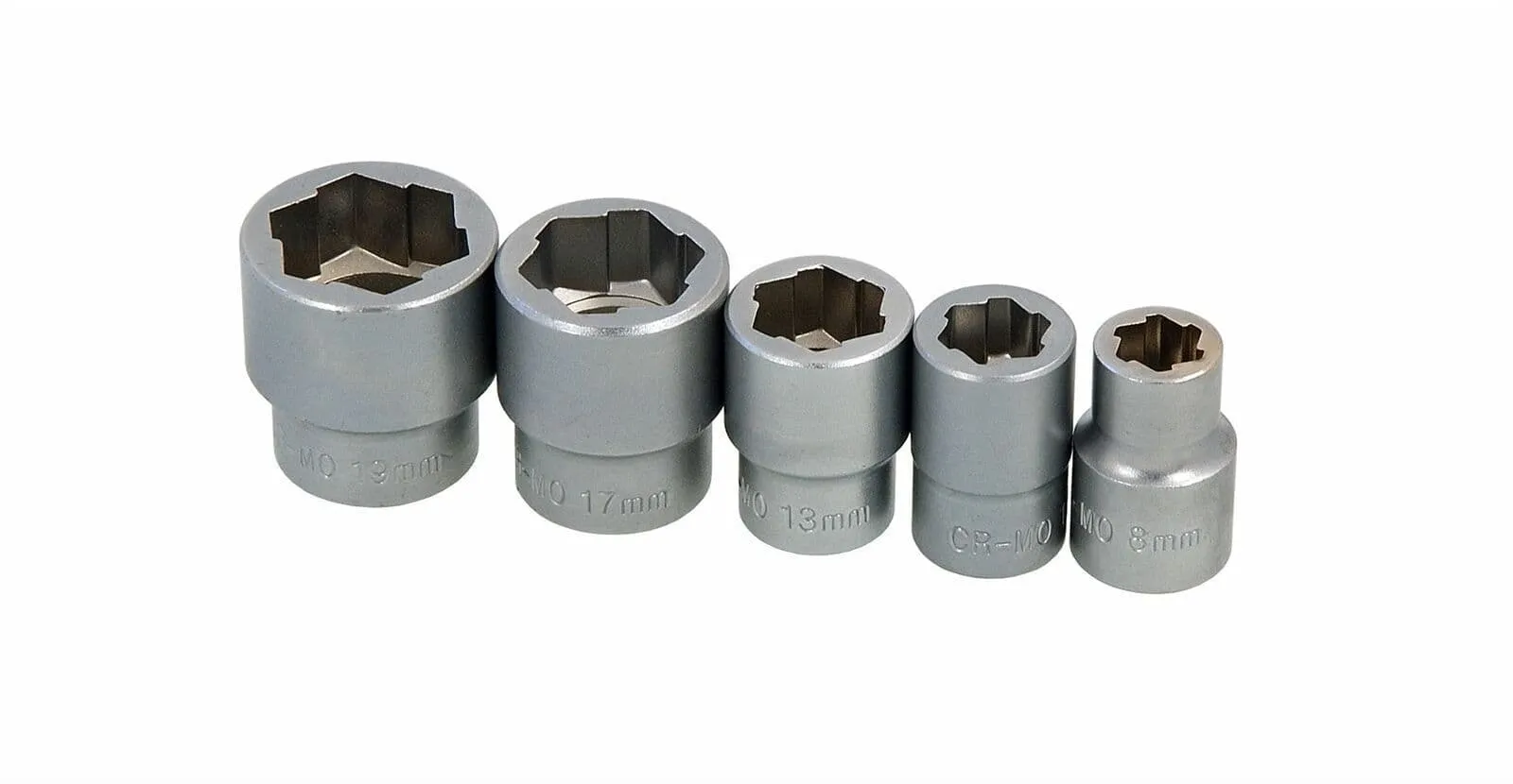 5Pc Bolt Extractor Socket Set 8mm To 19mm 3/8" Drive Damaged Rounded Nut Remover