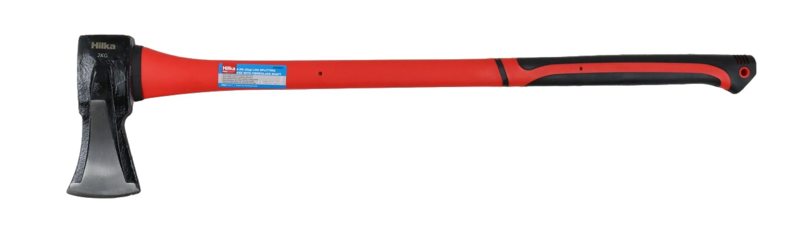 HILKA 4.5lb (2kg) Log Splitting Axe with Fibre Glass Shaft