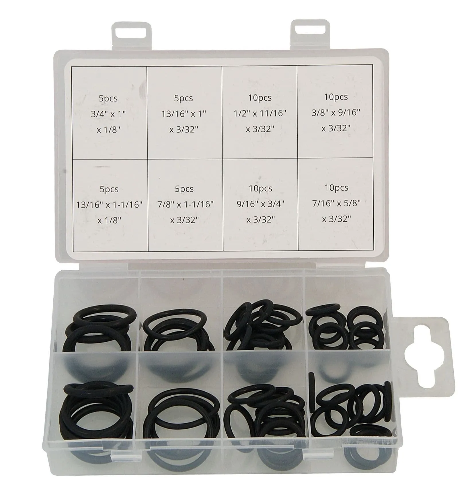 60Pc Assorted O Ring Set Black Rubber Seals Sink Tap Washers Plumbing Air Gas