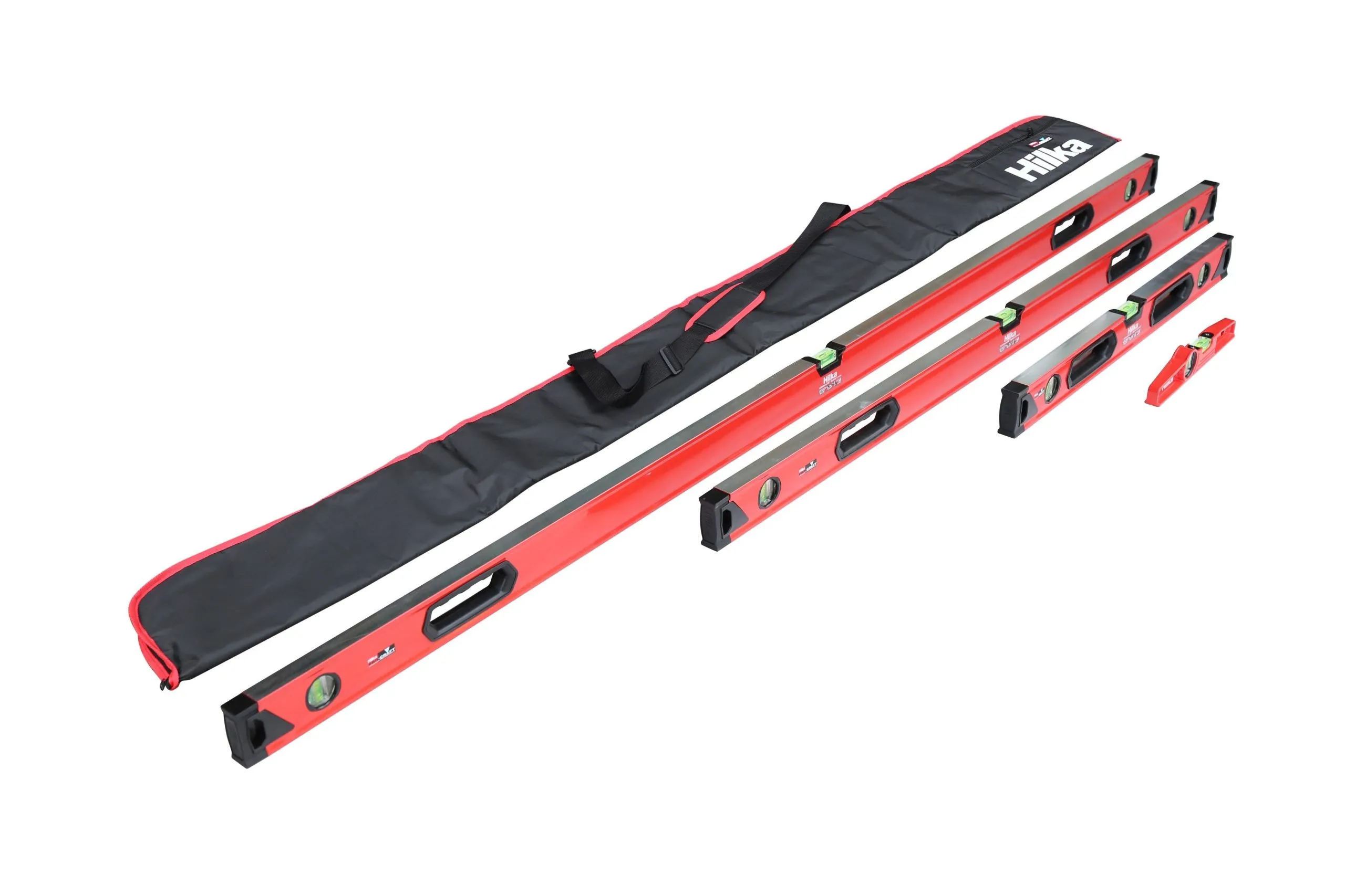HILKA 4 pce Spirit Level Set - Torpedo, 24", 48", 72"