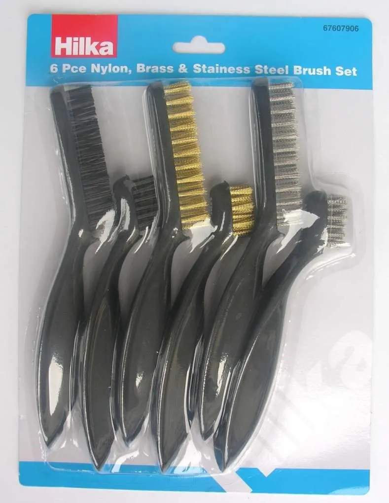 HILKA 6 pce 7" & 9" Wire Brush Set