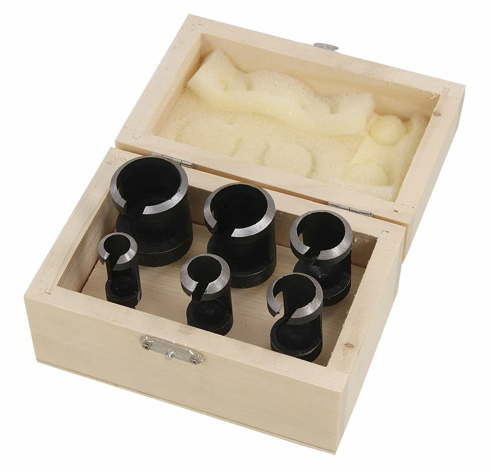 6Pc Wood Plug Hole Cutter Set Dowel Maker Cutting Tools Shank Drill Bits