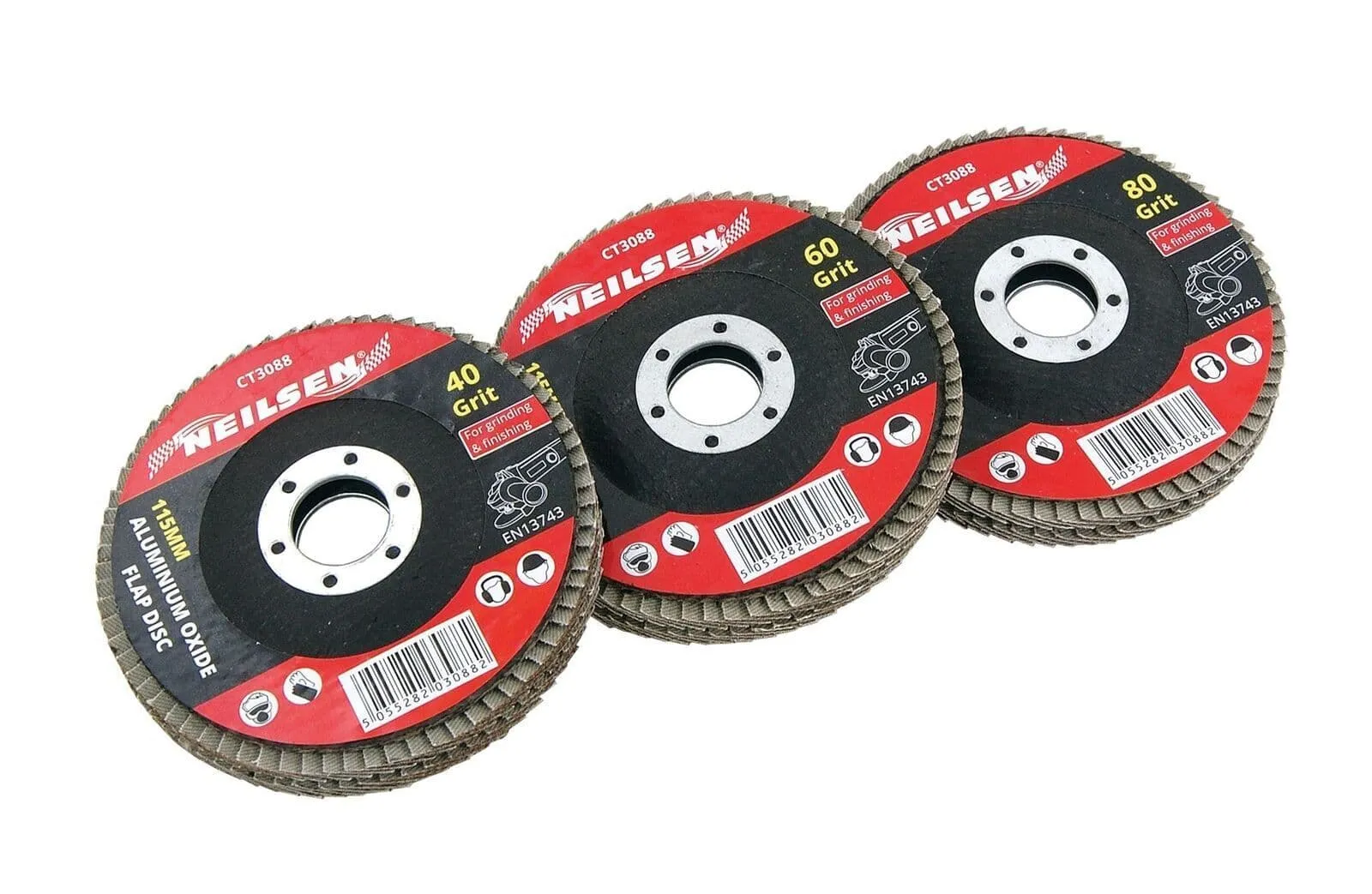 6X Flap Grinding Sanding Discs 115mm 4.5" 40, 60 & 80 Grit Angle Wheel