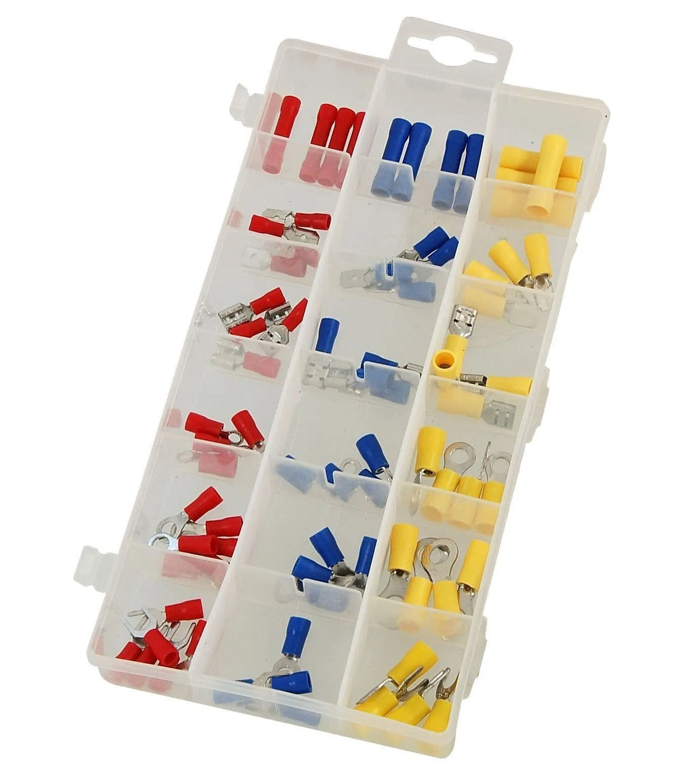 76 Insulated Electrical Crimp Ring Spade Assorted Connector Wire Terminals Kit