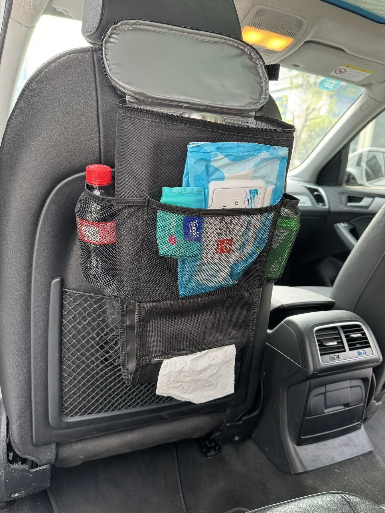 HILKA Premium Car Seat Organiser with Thermal Insulated Pocket