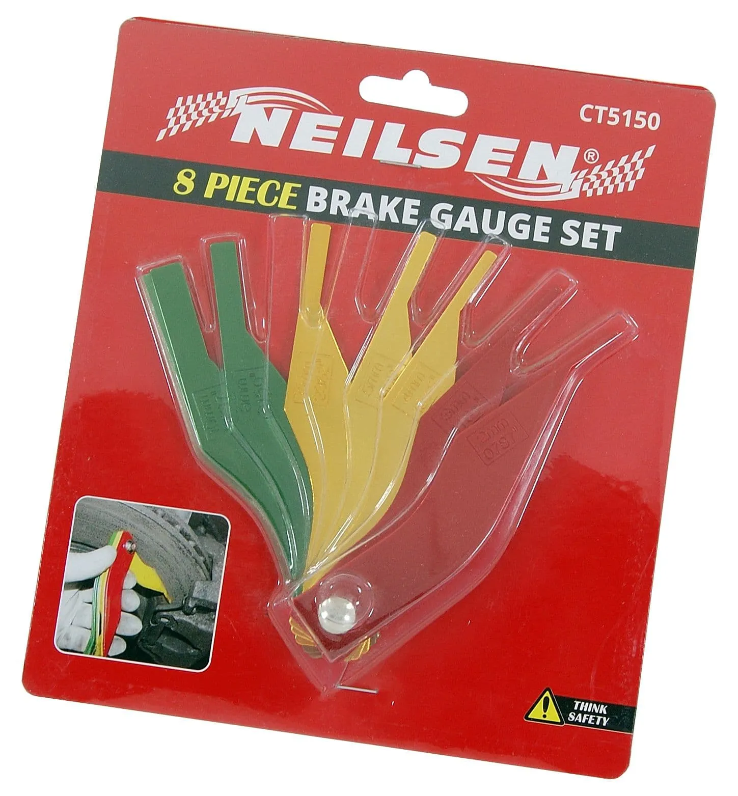 8Pc Brake Disc Pad Thickness Measure Gauge Check Set - 2mm To 12mm Metric