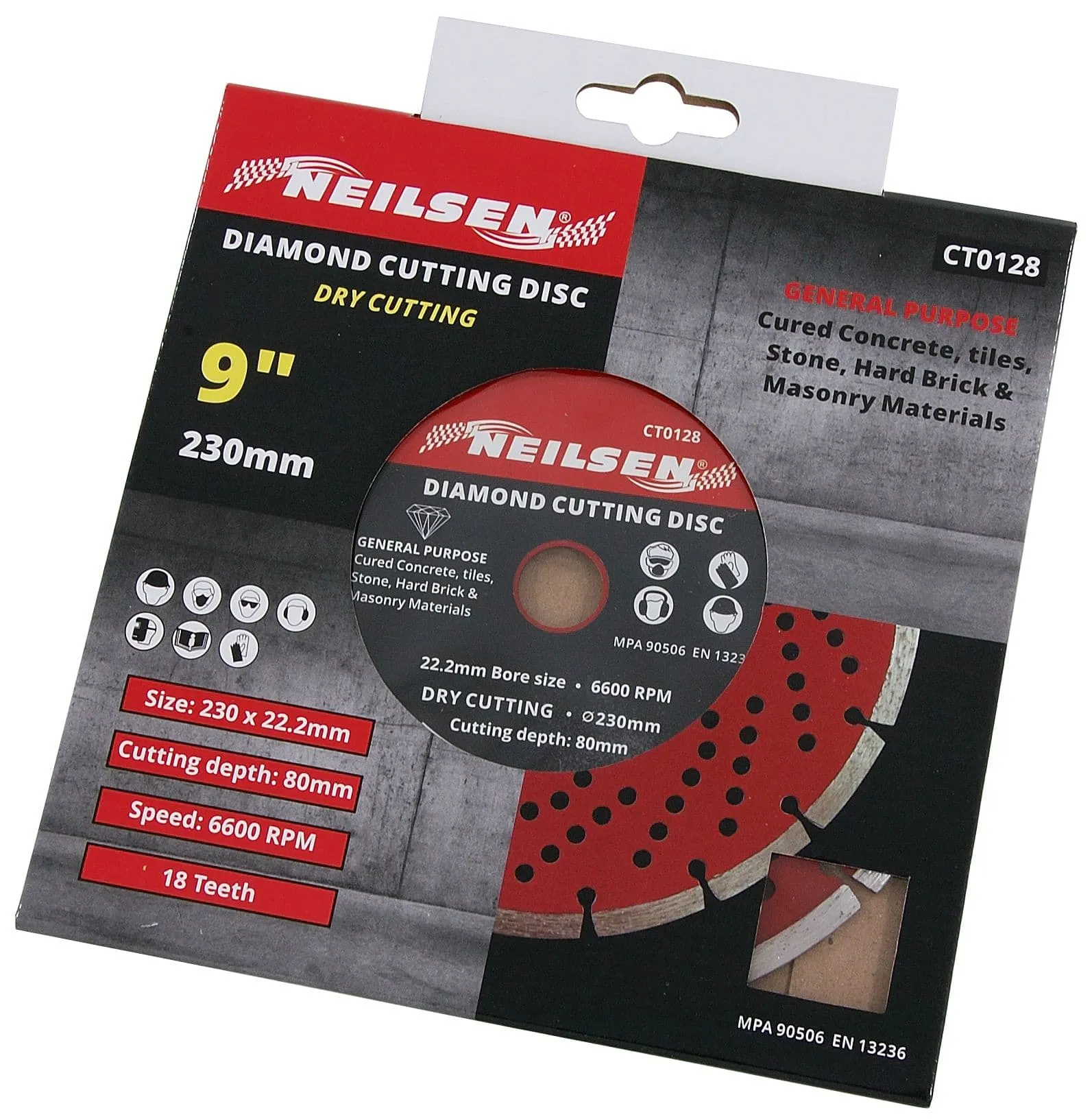 9'' / 230mm Segmented Diamond Dry Cutting Disc Angle Grinder Blade Stone Masonry