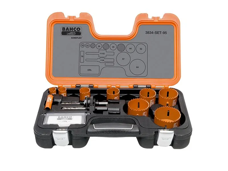 Bahco Professional Holesaw Set 3834-95, 16-64mm, Sandflex Bi-Metal