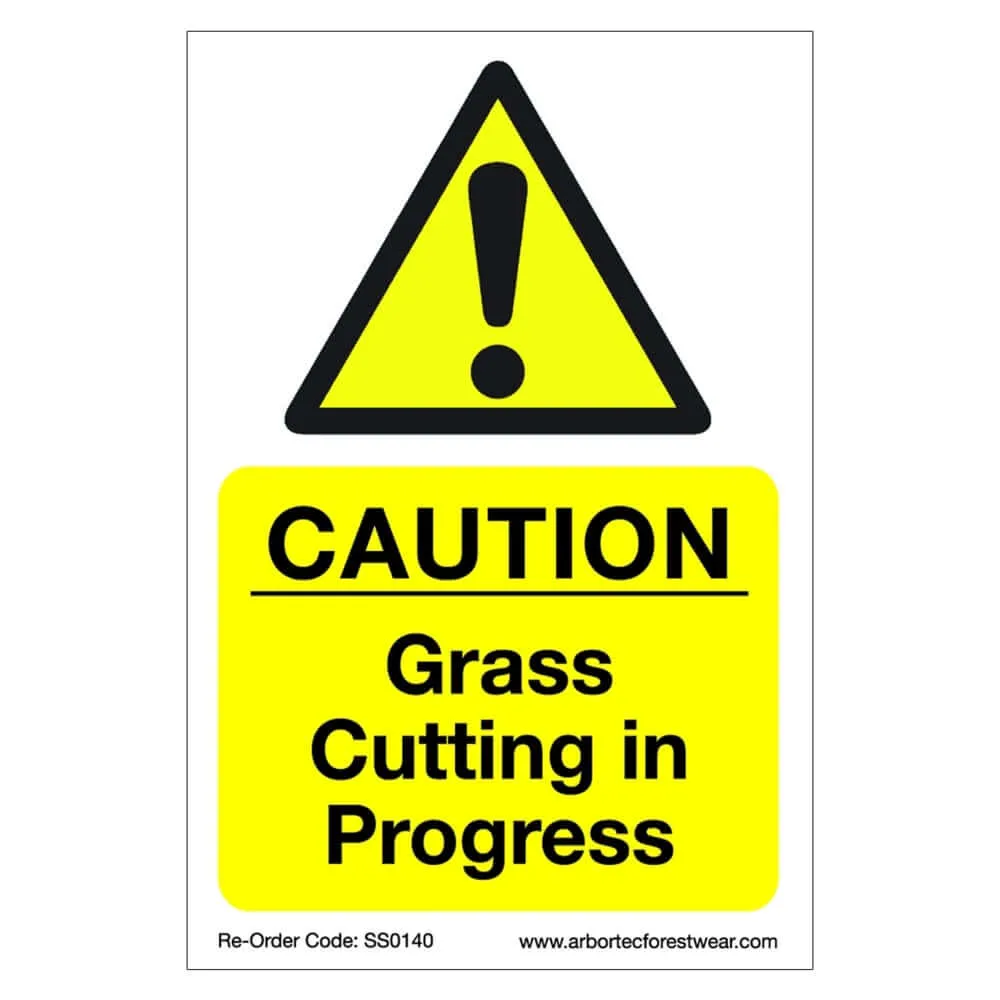 CAUTION Grass Cutting in Progress Sign | Next Day Delivery
