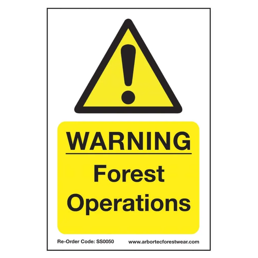 WARNING Forest Operations Sign | Next Day Delivery