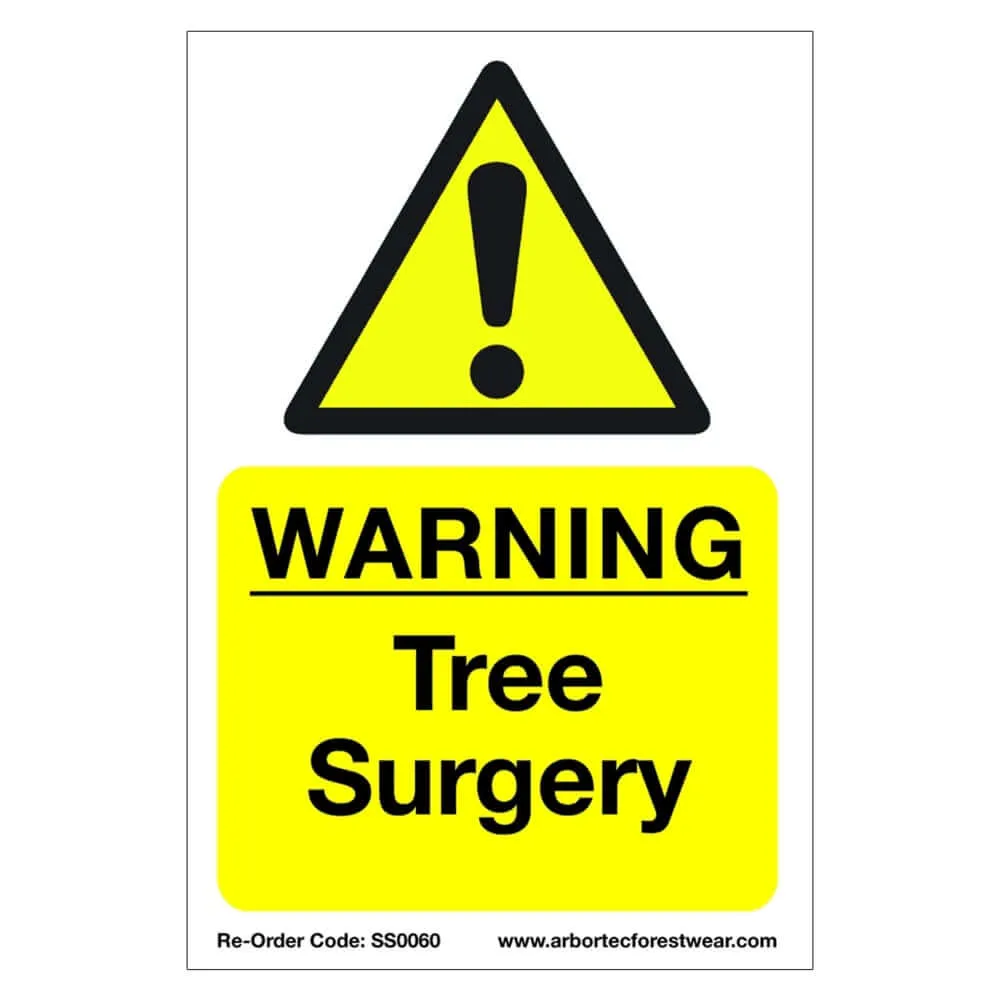 Correx Saftey Sign "WARNING Tree Surgery" | FAST UK DELIVERY