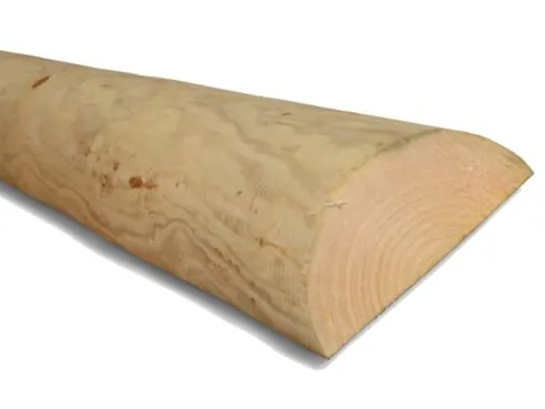 100 mm Machine Half Round Rail 3.66 m Green Treated