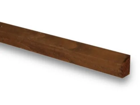 47 x 75 x 3600 mm Bevelled Rail - Dark Brown Treated