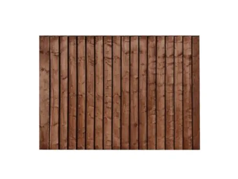 6' x 4' Feather Edge Close Board Fence Panel Dark Brown Treated