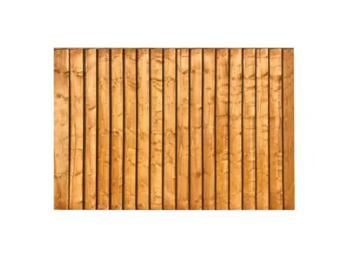 6' x 4' Feather Edge Close Board Fence Panel Golden Brown Treated