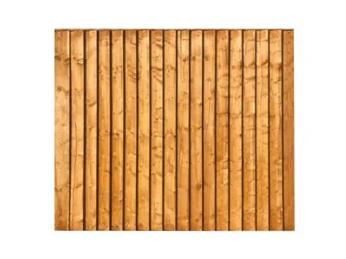 6' x 5' Feather Edge Close Board Fence Panel Golden Brown Treated